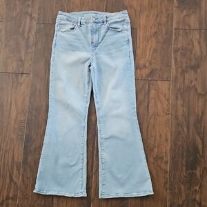 American Eagle Outfitters Light Blue Flare Jeans Womens Size 12 Short